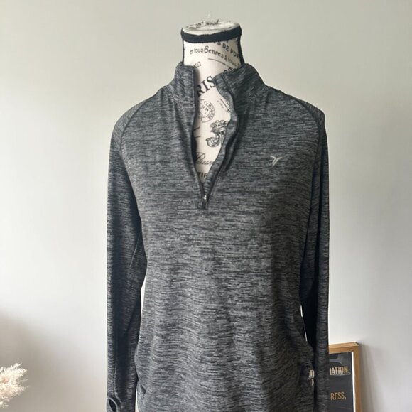 Old Navy Active Quarter-Zip Pullover Top, Size Maternity L, Black Heather - Picture 1 of 3